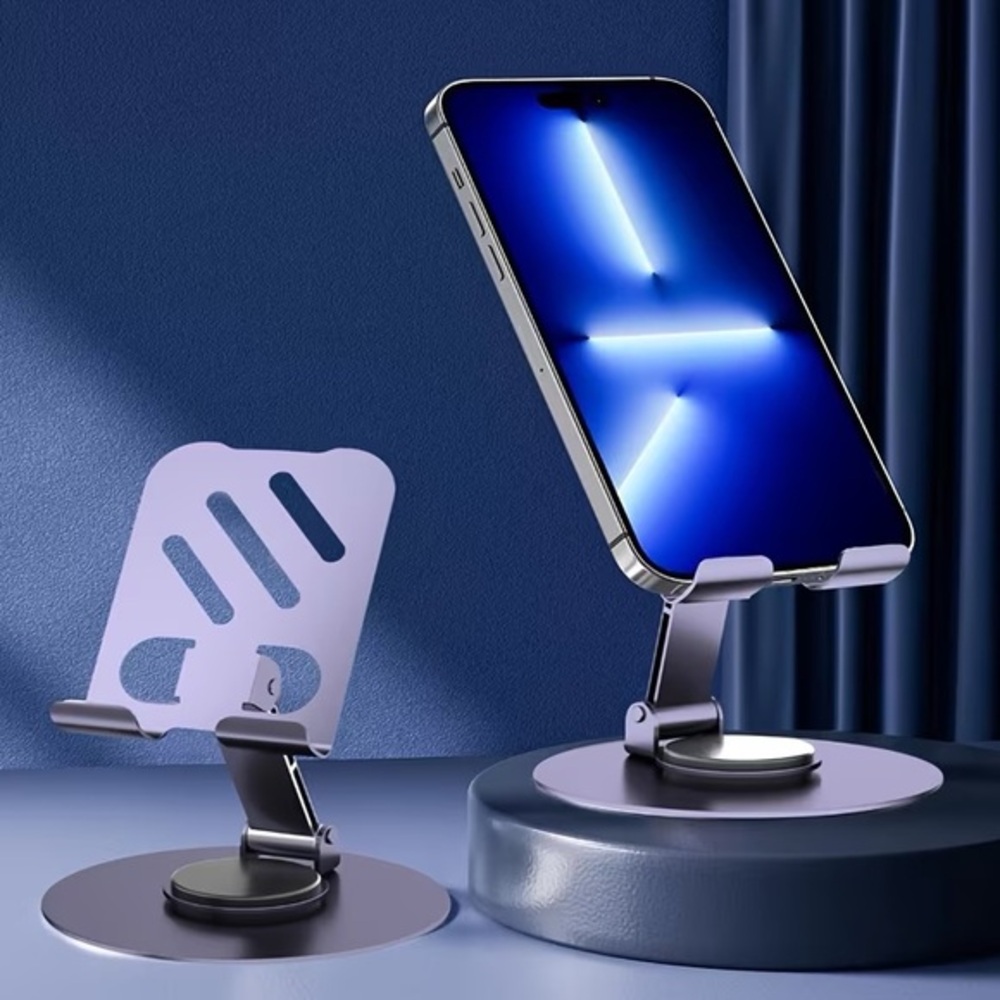 NEW IN BOX Metal desktop mobile phone stand Aluminum folding can be rotated